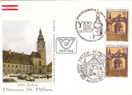 AUSTRIA POSTAL HISTORY / DIOZESE St. POLTEN  CHURCH 1985 ,COVER,FDC. - FDC