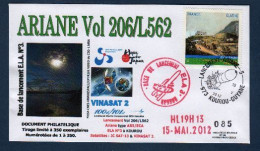 KOUROU 15 Mai 2012, Lancement ARIANE 5ECA, V206, Satellites JCSat-13, VINASAT-2, - Südamerika