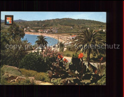 71566712 San Feliu De Guixols Vista Parcial Playa Strand Palmen San Feliu De Gui - Autres & Non Classés