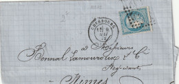 Lettre De Cherbourg à Nîmes LSC - 1849-1876: Période Classique