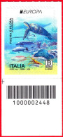 2024 - ITALIA / ITALY - EUROPA CEPT - FAUNA E FLORA SOTTOMARINA / UNDERWATER FAUNA & FLORA - BAR CODE. MNH. - Bar-code