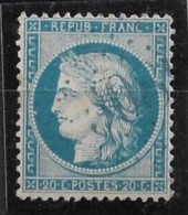 CERES N°60 A 25c Bleu Oblitéré Losange GC 508? Bleu Des BFE - 1871-1875 Ceres