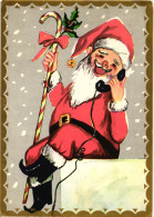 CPA - Babbo Natale, Père Noël, Santa Claus - VG + Targhetta Postale - B202 - Santa Claus