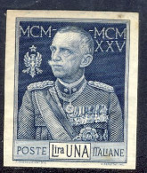 1925-26 - Prova D'archivio Del 1 Lira Azzurro Giubileo Del Re - Nuovo MNH - Leggere Descrizione (2 Immagini) - Neufs