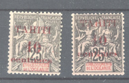 Tahiti  :  Yv  31-31a   *     Sur Rose Clair Et Foncé - Unused Stamps