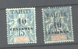 Tahiti  :  Yv  33-33a   *   Bleu Clair Et Bleu Foncé - Unused Stamps