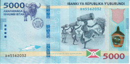 BILLETE DE BURUNDI DE 5000 FRANCS DEL AÑO 2018 SIN CIRCULAR (UNC) (BANK NOTE) BUFALO - Burundi