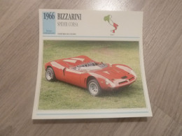 1966 - Voitures De Course - Bizzarini - Spider Corsa - Moteur Chevrolet V8 - Italie - Fiche Technique - - Autres & Non Classés