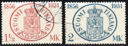 Finland Suomi 1931 Finiish Stamps For 75 Year 2 Values Cancelled - Briefmarken Auf Briefmarken