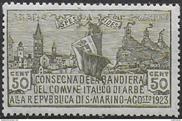 1923 San Marino Bandiera Di Arbe 1v. MNH Sassone N. 88 - Autres & Non Classés