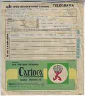 Brazil 1972 Telegram Rio De Janeiro Brasilia Authorized Advertising Carioca Moving & Transport Ltd God Mercury Globe Cut - Mythologie