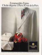 129073CL/ Ligne De Vêtements Pour Homme ERMENEGILDO ZEGNA, Page De Magazine Format 21/27,5 Cm - Advertising