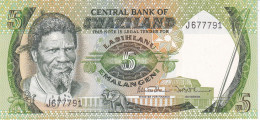 BILLETE DE SWAZILAND DE 5 EMALANGENI DEL AÑO 1984 SIN CIRCULAR (UNC)  (BANKNOTE) - Swasiland