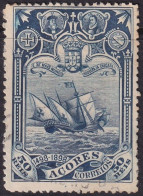 Azores 1898 Sc 97 Açores Mundifil 92 Used Light Cancel Paper Adhesion - Açores