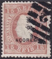 Azores 1882 Sc 47d Açores Mundifil 38b Used "42" (Angra) Cancel Large Corner Fold - Azores