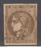EXCEPTIONNELLE COMBI "R RELIE Au CADRE" + " LIGNE BLANCHE (Spink)" N°47eg BE Signé Cote >900€ - 1870 Ausgabe Bordeaux