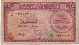 BILLETE DE EL LIBANO DE 25 PIASTRES DEL AÑO 1950 (BANKNOTE) - Lebanon