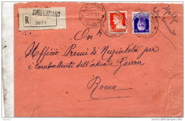 1941  LETTERA RACCOMANDATA CON ANNULLO LATIANO  BRINDISI - Marcophilia