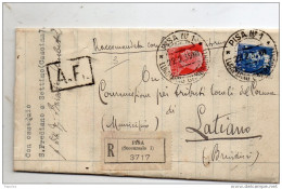 1939 LETTERA RACCOMANDATA CON ANNULLO PISA 1 - Marcophilia