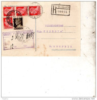 1937 CARTOLINA  RACCOMANDATA CON ANNULLO VIBO VALENTIA CATANZARO - Marcophilia