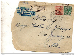 1918  FRONTESPIZIO  RACCOMANDATA CON ANNULLO BOLOGNA - Poststempel