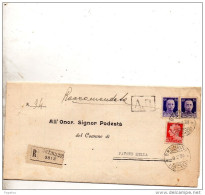 1938  LETTERA RACCOMANDATA CON ANNULLO ORZINUOVI BRESCIA - Storia Postale