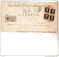 1939  LETTERA RACCOMANDATA CON ANNULLO BOLOGNA - Poststempel