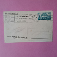 Mémorial Australien De Villers Bretonneux - Flamme + CAD 22-07-1938 Cote 2024 12€ - Cartes Postales Types Et TSC (avant 1995)