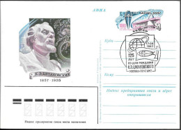 Soviet Space Postal Stationery Card 1982. Pioneer Of Rocketry Tsiolkovsky. Kaluga - UdSSR