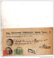1928 LETTERA RACCOMANDATA CON ANNULLO NAPOLI 19 VIA MONTESANTO - Storia Postale