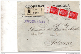 1933  LETTERA RACCOMANDATA CON ANNULLO MATERA - Marcophilia