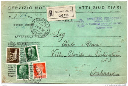 1936  LETTERA RACCOMANDATA CON ANNULLO NAPOLI 2 CASTELCAPUANO - Storia Postale