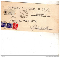 1935 LETTERA RACCOMANDATA CON ANNULLO SALO' BRESCIA - Storia Postale