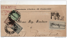 1922 LETTERA RACCOMANDATA CON ANNULLO ROCCA MONREALE PALERMO - Poststempel