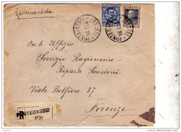 1928   LETTERA RACCOMANDATA CON ANNULLO PONTEDASSIO IMPERIA - Storia Postale