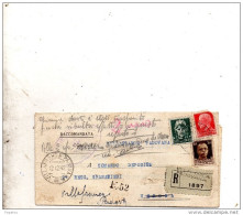 1942   LETTERA RACCOMANDATA CON ANNULLO VILLAFRANCA PADOVANA PADOVA - Storia Postale