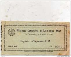 CATACOMBE DI S. SEBASTIANO - Tickets D'entrée