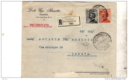 1926   LETTERA RACCOMANDATA CON ANNULLO PADOVA - Storia Postale
