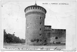 1907  CARTOLINA  MILANO TORRIONI DEL CASTELLO - Milano (Milan)