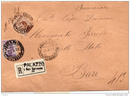 1922 LETTERA  RACCOMANDATA CON ANNULLO PALAZZOLO S. GERVASIO POTENZA - Poststempel