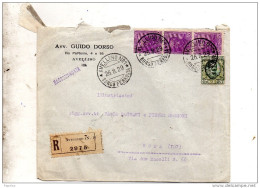 1929 LETTERA  RACCOMANDATA CON ANNULLO AVELLINO 1 BORGO FERROVIA - Poststempel