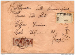 1928 LETTERA RACCOMANDATA CON ANNULLO STATURANO NAPOLI - Poststempel