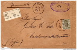 1905 Lettera RACCOMANDATA CON ANNULLO CAGLI PESARO - Poststempel
