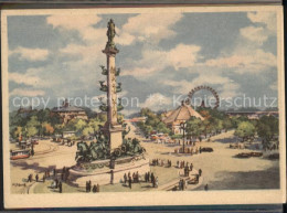 71555411 Wien Praterstern Mit Tegetthoff Denkmal Admiral Kuenstlerkarte Nach Aqu - Sonstige & Ohne Zuordnung
