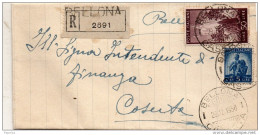 1950 LETTERA RACCOMANDATA CON ANNULLO BELLONA  CASERTA - 1946-60: Marcofilie