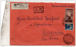 1949 LETTERA RACCOMANDATA CON ANNULLO FALCIANO DI CARINOLA CASERTA - 1946-60: Marcophilie