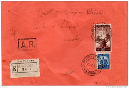 1949  LETTERA RACCOMANDATA CON ANNULLO VAIRANO STAZIONE CASERTA - 1946-60: Marcophilie