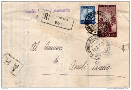 1950  LETTERA RACCOMANDATA CON ANNULLO ALBENGA - 1946-60: Marcophilie