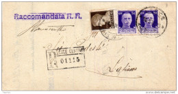 1936  LETTERA RACCOMANDATA CON ANNULLO LECCE - Poststempel