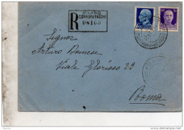 1939  LETTERA RACCOMANDATA CON ANNULLO MILANO - Marcophilie